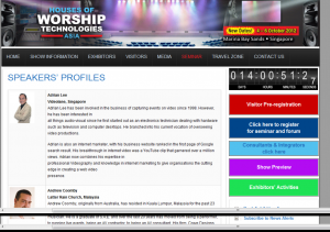 Adrian Lee Speaker Profile - Houses of Worship Technologies Asia Seminar