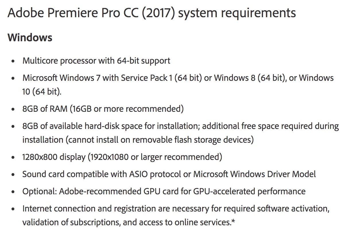 adobe premiere pro 2022 system requirements