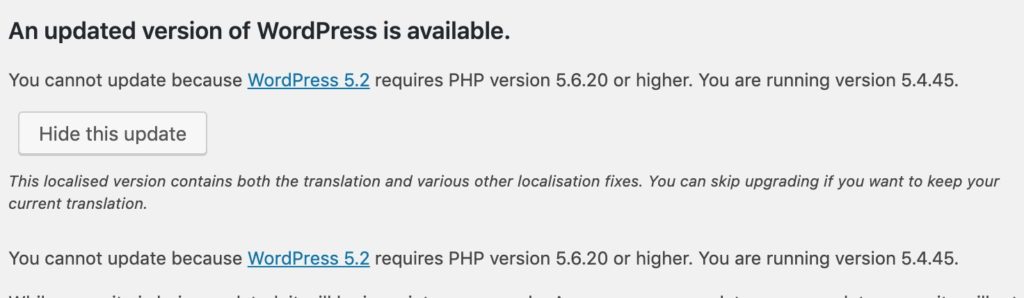 upgrade php 5.2 to 5.6 wordpress